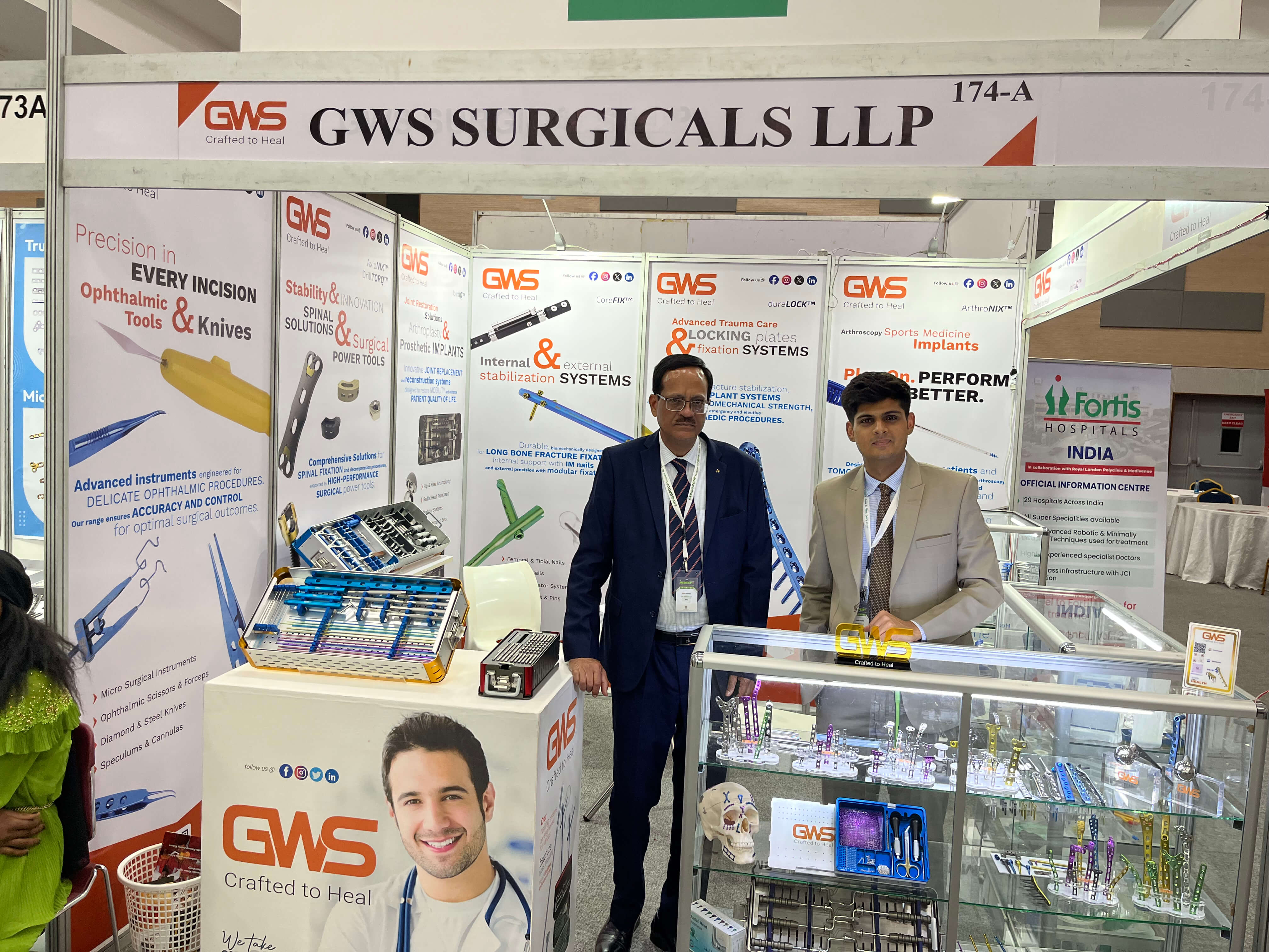 The GWS Surgicals team at the company’s exhibition stand
