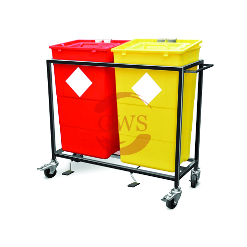 Dual Waste Segregation Trolley (Mild Steel) 60 Ltrs