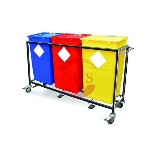 Triple Waste Segregation Trolley