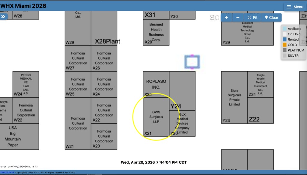 GWS Surgicals Booth X21 — zoomed