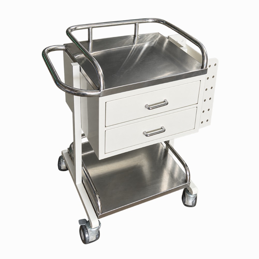 Hospital Instrument Trolley with Two Drawers