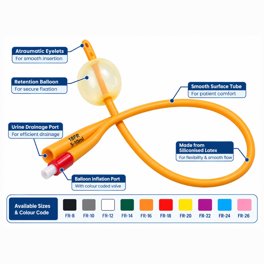 Foley Balloon Catheter Siliconized